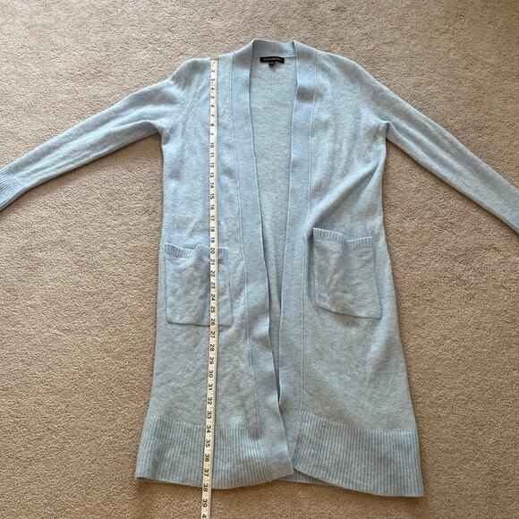 Banana Republic Womens Ice Blue Wool Blend Longline Cardigan Sweater Sz Medium - Picture 6 of 6